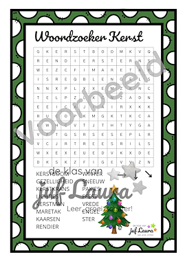 Lesmateriaal Kerst - Woordzoeker van auteur De klas van juf Laura slide 2