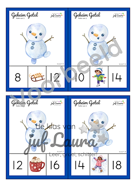 Lesmateriaal Winter - Geheim Getal - Tafel van 1 en 2 van auteur De klas van juf Laura slide 2