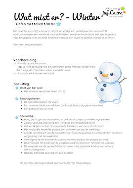 Lesmateriaal Winter - Zaklampspel - Tellen t/m 10 (*) van auteur De klas van juf Laura slide 4