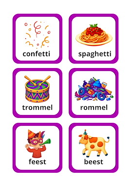 Lesmateriaal Carnaval Rijm Memory – Spelend Leren voor Kleuters van auteur Juf_C slide 3