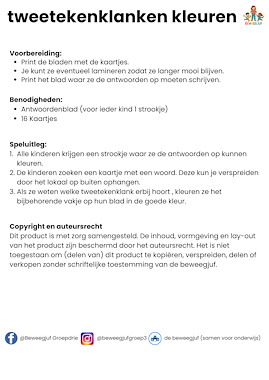 Lesmateriaal Tweetekenklank speurtocht bewegend leren van auteur de beweegjuf slide 2