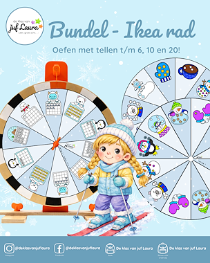 Lesmateriaal Winter - Bundel - Ikea rad - Tellen t/m 6, 10 en 20 van auteur De klas van juf Laura