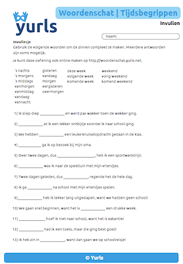 Lesmateriaal Tijdsbegrippen van auteur Yurls slide 2