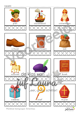 Lesmateriaal Sinterklaas - Werkblad klankgroepen van auteur De klas van juf Laura slide 2