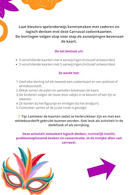 Lesmateriaal Carnaval Coderen – Route Volgen voor Kleuters van auteur Juf_C slide 2