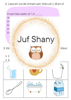 Lesmateriaal Werkbladen lengtematen en inhoudsmaten van auteur Juf Shany slide 4