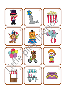 Lesmateriaal Memory thema circus van auteur Little Play Friends slide 3