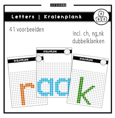 Lesmateriaal Letters | Kralenplankvoorbeelden van auteur Juf Shanna