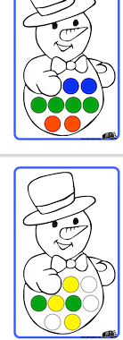 Lesmateriaal Nalegkaarten sneeuwman met strik van auteur Jeti Creations slide 2