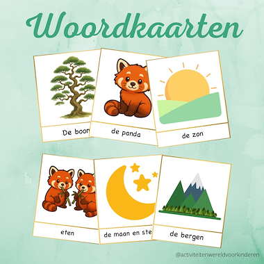 Lesmateriaal Beloofd is beloofd, kleine panda's - woordkaarten   van auteur Nanny Melissa