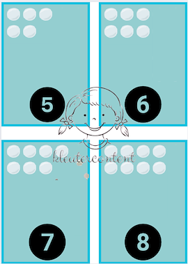 Lesmateriaal Thema Noordpool en Zuidpool: Getallenkaartjes sneeuwballen van auteur Kleutercontent