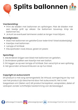 Lesmateriaal Ballonnen met splitsingen voor het lampje van auteur de beweegjuf slide 4