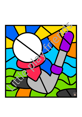 Lesmateriaal Kleuren naar voorbeeld thema sporten van auteur Little Play Friends slide 4