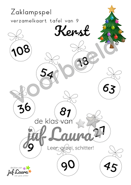 Lesmateriaal Kerst - Zaklampspel - Tafel van 7 t/m 9 van auteur De klas van juf Laura slide 3
