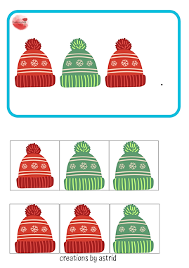 Lesmateriaal Reeksen maken met wintermutsen van auteur Creations by Astrid slide 2