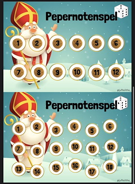 Lesmateriaal Pepernoten bingo - t/m 6, t/m 12 en t/m 18 van auteur Talitha van Wijk