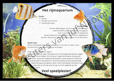 Lesmateriaal Onderwaterwereld - rijmaquarium van auteur De kleuters van juf Naomi