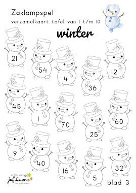 Lesmateriaal Winter - Zaklampspel - Tafel 1 t/m 10 van auteur De klas van juf Laura slide 3