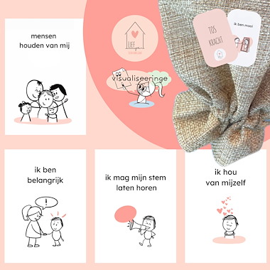 Lesmateriaal Affirmatiekaarten voor kinderen van auteur visualiseeringe