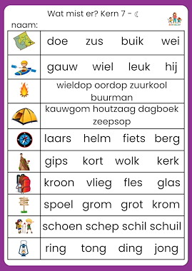 Lesmateriaal Wat mist er? kern 7 maan en zon bewegend leren van auteur de beweegjuf slide 2