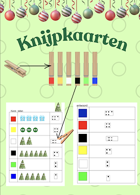 Lesmateriaal Kerst : Knijpkaarten van auteur Juf Katy