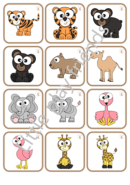 Lesmateriaal Memory thema wilde dieren  van auteur Little Play Friends slide 3