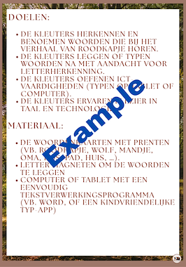 Lesmateriaal Roodkapje: woorden naleggen en typen + lesvoorbereiding van auteur FilouFinds slide 2