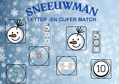 Lesmateriaal Thema winter: Letter -en cijfer match van auteur Juf Katy
