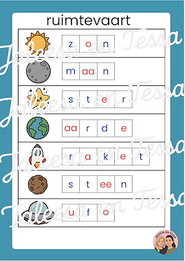 Lesmateriaal Voorbeeldkaarten letterblokjes van auteur Juf Jaleesa en juf Tessa slide 3