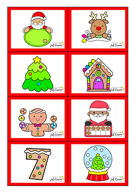 Lesmateriaal Kaartjes getalbeelden - kerst (aanvulling) van auteur De klas van juf Laura