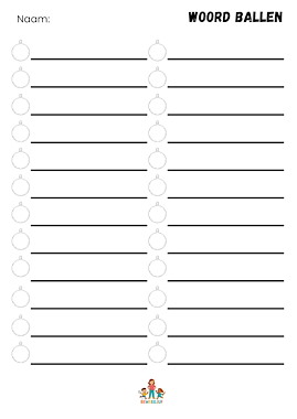 Lesmateriaal Woord ballen Kerst lampje van auteur de beweegjuf slide 4