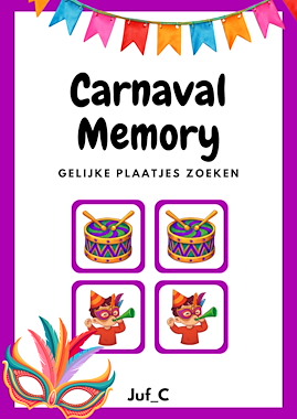 Lesmateriaal Carnaval Memory – Gelijke Plaatjes Zoeken voor Kleuters van auteur Juf_C