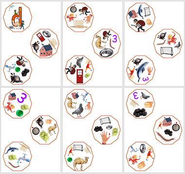 Lesmateriaal Dobble - plaatjes met de letter d van auteur Janet Baptist