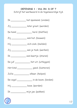 Lesmateriaal Werkwoorden oefenen (groep 5-6) van auteur Alexandra Wit slide 2