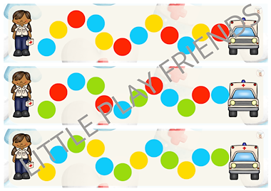 Lesmateriaal Ziek zijn- patronen verder zetten en kleuren oefenen van auteur Little Play Friends slide 4