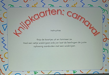 Lesmateriaal Knijpkaarten: tellen tot 10 - carnaval van auteur Christl