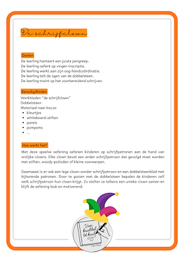 Lesmateriaal De Schrijf-clown van auteur Van krabbel tot krul slide 2