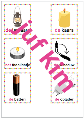 Lesmateriaal Woordkaarten thema licht en donker van auteur Juf KimW slide 2