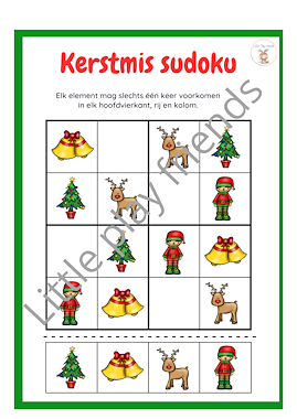 Lesmateriaal Sudoku thema kerstmis van auteur Little Play Friends slide 4