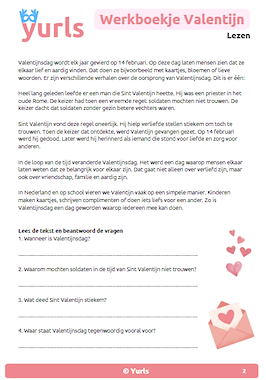 Lesmateriaal Werkboekje Valentijn groep 5/6 van auteur Yurls slide 2
