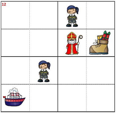 Lesmateriaal Sudoku afbeeldingen 4x4 - Sinterklaas van auteur Annette slide 2