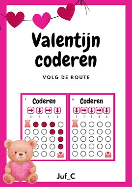 Lesmateriaal Valentijn Coderen – Routes Volgen voor Kleuters van auteur Juf_C