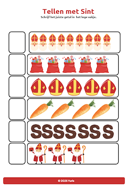 Lesmateriaal 15 Sinterklaas-werkbladen: tellen, speuren & kleuren op code van auteur Yurls slide 2
