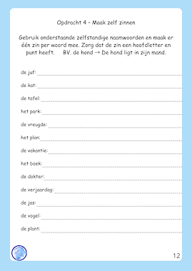 Lesmateriaal Zelfstandig naamwoorden herkennen en gebruiken van auteur Alexandra Wit slide 2