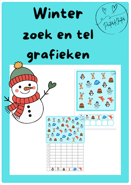Lesmateriaal Winter - zoek en tel grafieken van auteur PeuterKleuter
