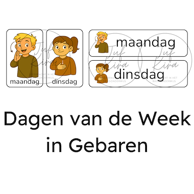 lesmateriaal Dagen van de Week in Gebaren van auteur Juf Kira
