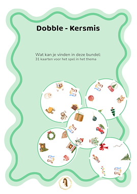 Lesmateriaal Dobble - Kerstmis van auteur Juf Lise
