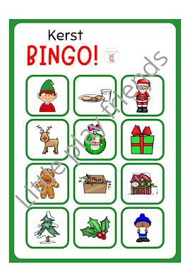 Lesmateriaal Bingo - lotto: thema kerst van auteur Little Play Friends slide 4
