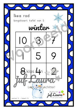Lesmateriaal Winter - Ikea rad - Tafel van 4, 5 en 6 van auteur De klas van juf Laura slide 2