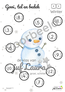 Lesmateriaal Winter - Gooi, tel en bedek van auteur De klas van juf Laura slide 2